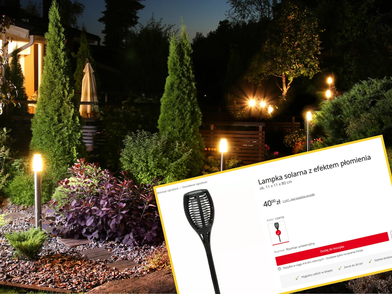 Ogród jak z bajki – lampka solarna z KiK z efektem płomienia! Piękna pochodnia za 40 zł, która nie ciągnie prądu!