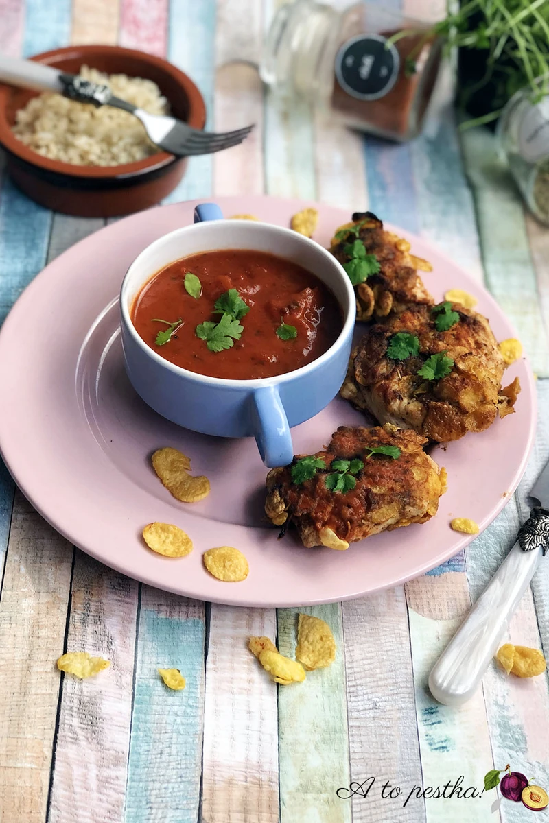 Kotlet z fileta indyka w zdrowej panierce kukurydzianej