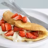 Bardzo puszysty omlet z masą mascarpone i truskawkami