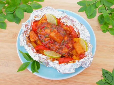 Kurczak w sosie barbecue pieczony w folii