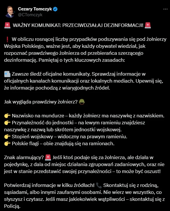 Zdjęcie Przebierają się w mundury i udają żołnierzy! Rząd z ważnym apelem: "Tak poznasz prawdziwego żołnierza" #1