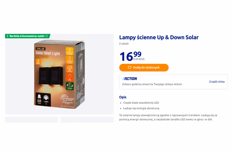 Zdjęcie Te lampki solarne za 16 zł z Action odmienią nudną ścianę domu lub balkonu! Światło typu "up and down" robi magiczny klimat #1