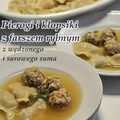 Pierogi z rybą. Bulion z pierogami i klopsikami z suma.