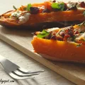 Pieczone bataty z serem kozim i chorizo - NAJLEPSZE !