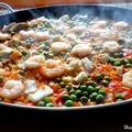 Paella z krewetkami