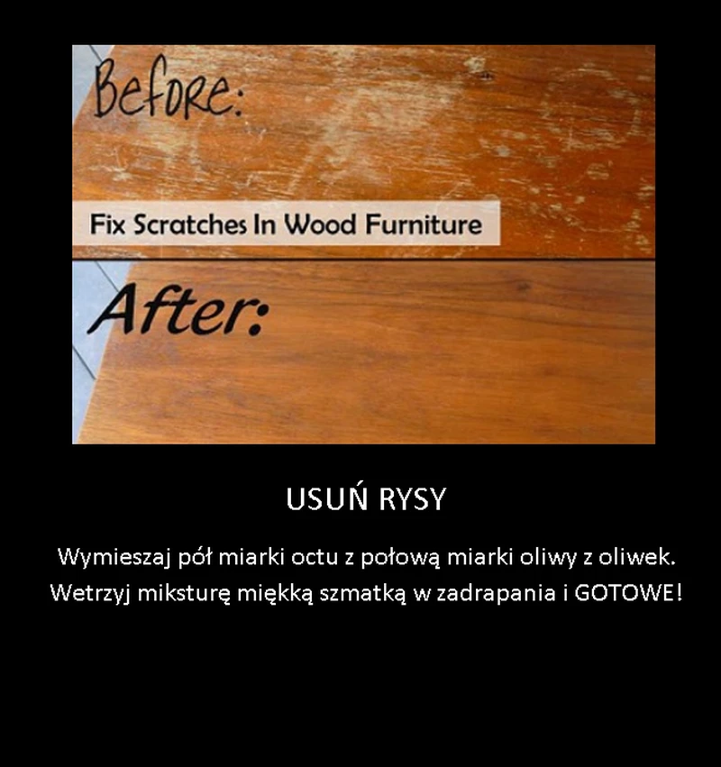 Usuń rysy na drewnianych meblach