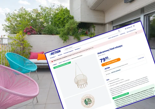 Ten wiszący fotel z Action za 79 zł zrobi boską strefę relaksu! Duży i solidny, a makramowy splot dodaje uroku - hit na balkon, taras i do pokoju