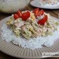Sałatka kebab z ryżem na ciepło