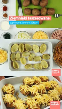 Ziemniaczki faszerowane zapiekane z serem żółtym