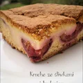 Kruche ciasto ze śliwkami i budyniem