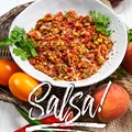 Marynowana letnia salsa z pomidorów, papryki i brzoskwiń