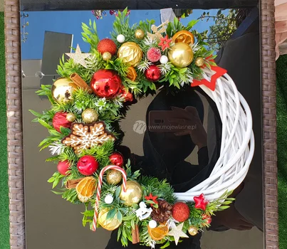 Wianek Świąteczny na drzwi Boże Narodzenie DIY