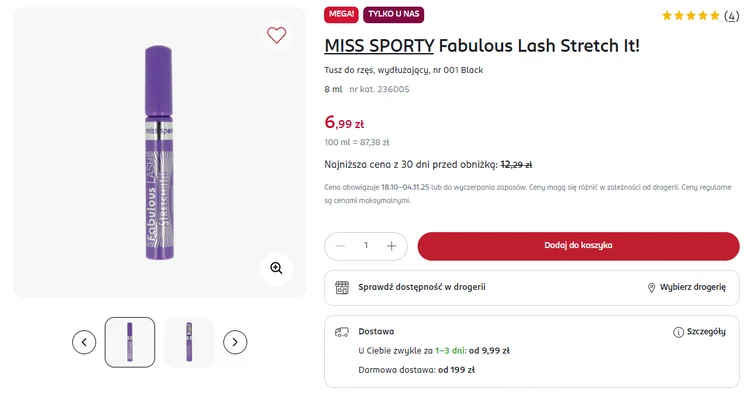 Zdjęcie Ten tusz z Rossmanna kosztuje tylko 6,99 zł, a robi mega efekt na rzęskach! Świetnie rozdziela i wydłuża, zero grudek #1