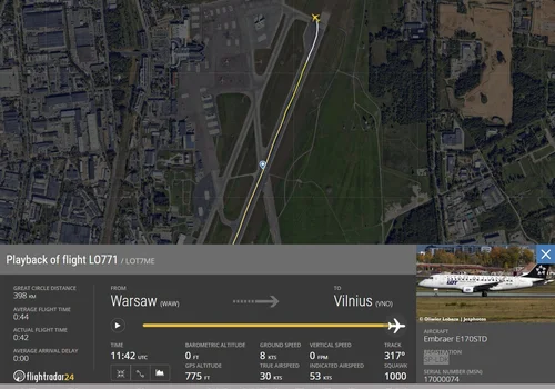 Samolot LOT-u wypadł z pasa podczas lądowania w Wilnie. Lotnisko zamknięte