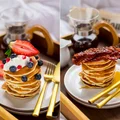 Bezglutenowe pancakes ze śmietanką kokosową i owocami lub z bekonem i syropem klonowym