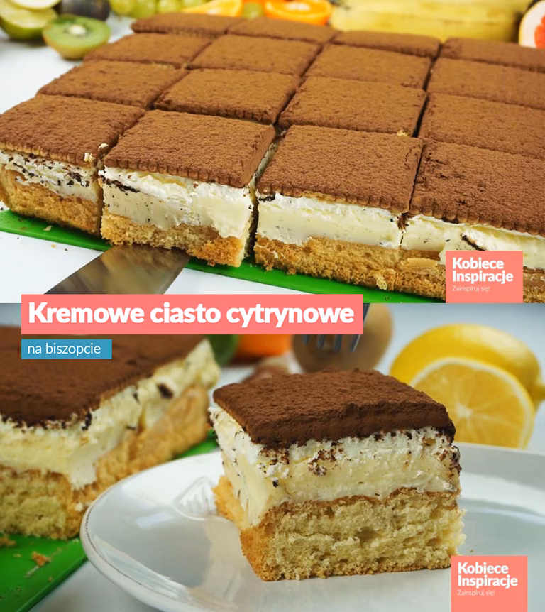 Kremowe ciasto cytrynowe na biszkopcie (WIDEO)