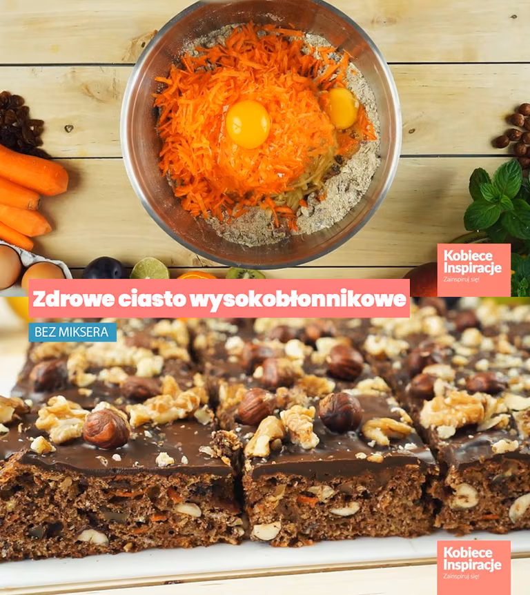 Zdrowe ciasto wysokobłonnikowe - BEZ MIKSERA
