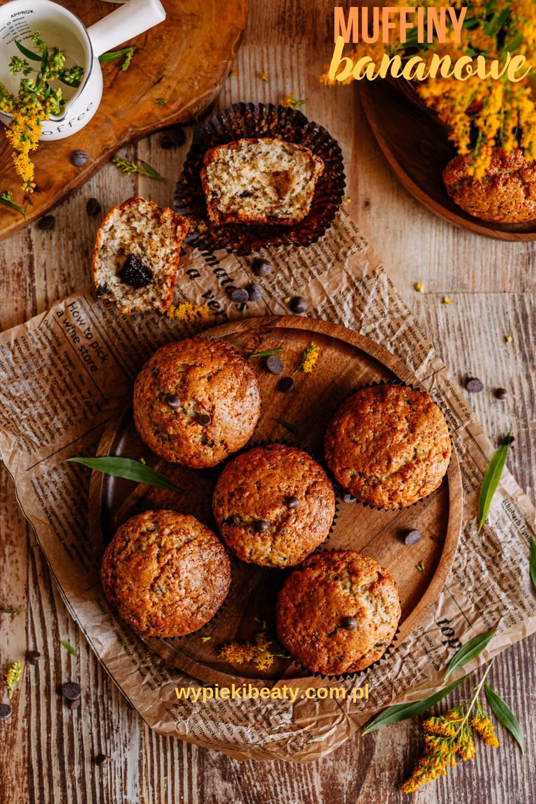 Bananowe muffiny z czekoladą