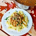 Penne z pieczarkami i ciecierzycą