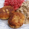 Kotlety ziemniaczane z wędzonym boczkiem