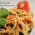Spaghetti z wędzonym łososiem