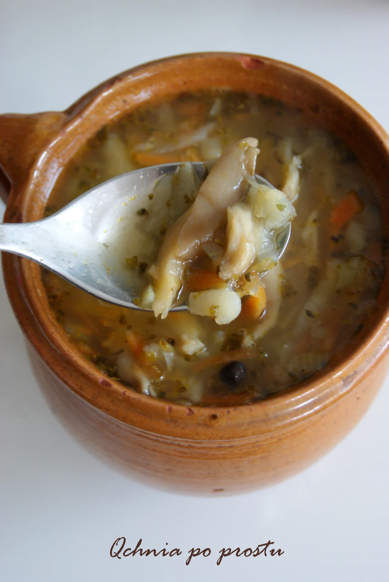 Zupa z boczniaków - flaczki wegetariańskie