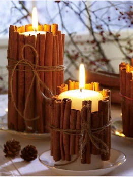 Cynamonowe świeczki na świąteczny stół