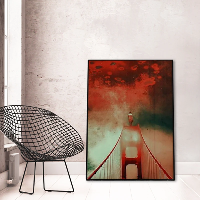 Mężczyzna na moście. Inspiracja filmem Vertigo Hitchcocka.