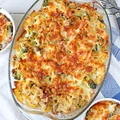 Zapiekanka z brokułem i mięsem