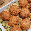Mielone zapiekane na mlodej kapuście z pieczarkami