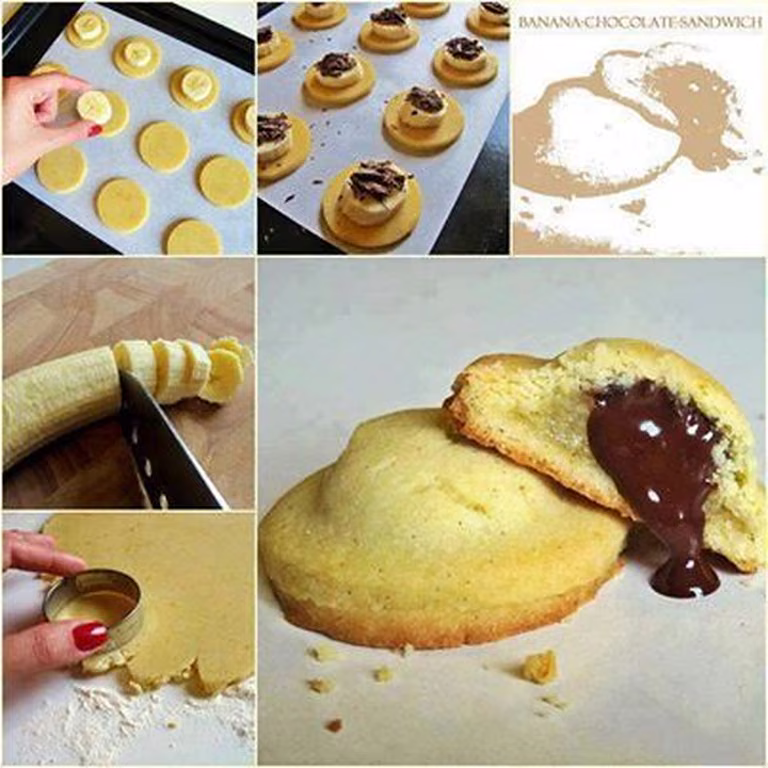 Ciasteczka z bananem i nutellą