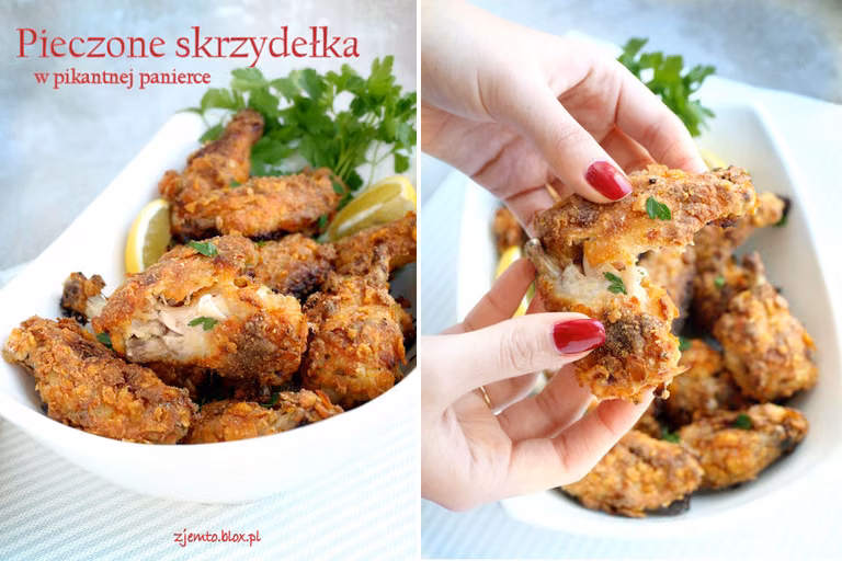 Pieczone skrzydełka w chrupiącej panierce