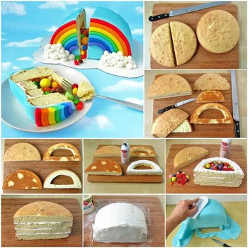 Tęczowy tort - krok po kroku