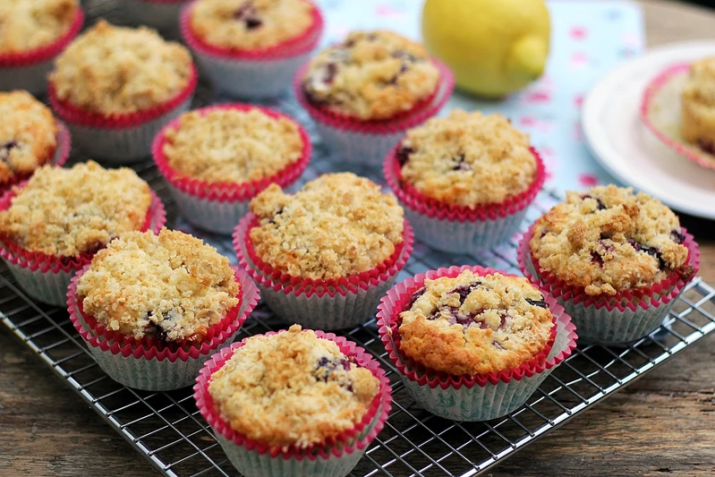 Muffiny jagodowe z cytrynową nutką