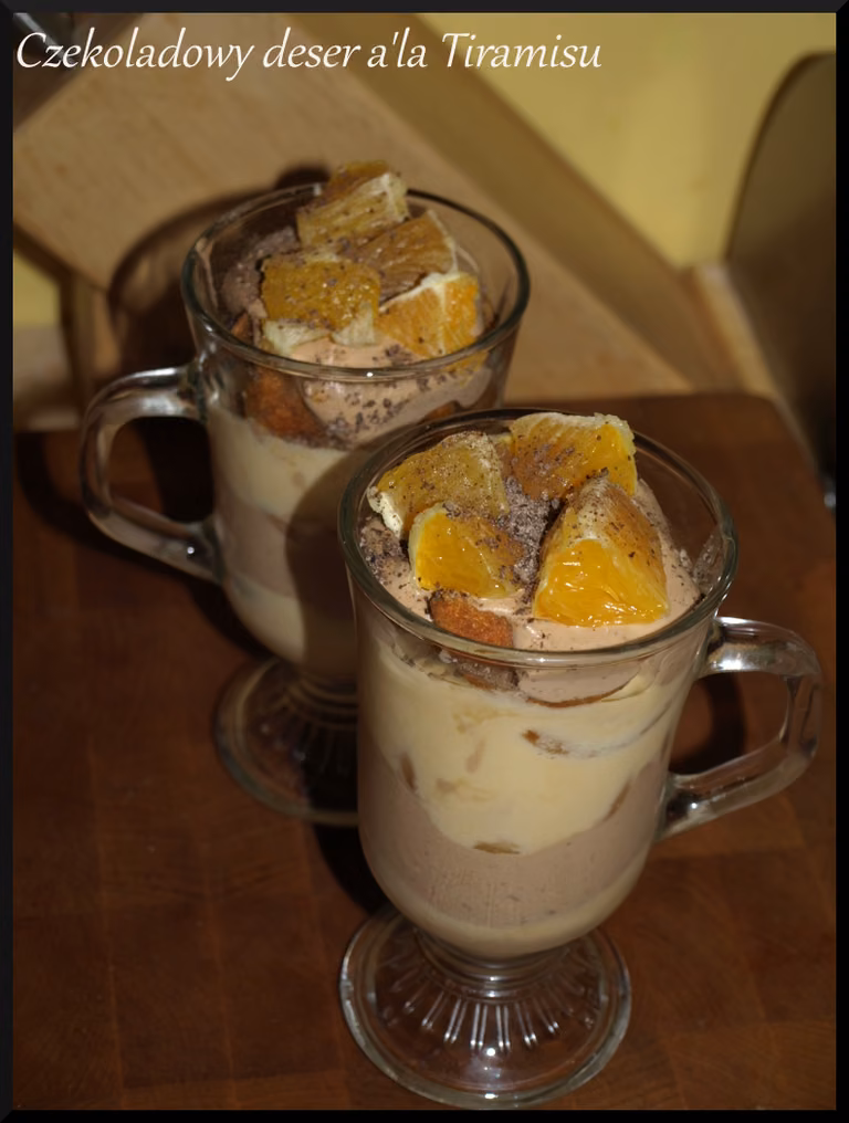 Czekoladowy deser z mascarpone a'la Tiramisu.