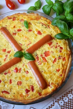 Tarta warzywno-serowa z parówkami!
