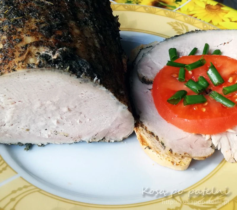 Schab gotowany w ziołach