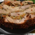 Karkówka przekładana pieczarkami