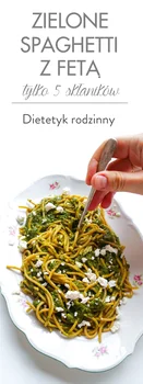 Zielone spaghetti z fetą