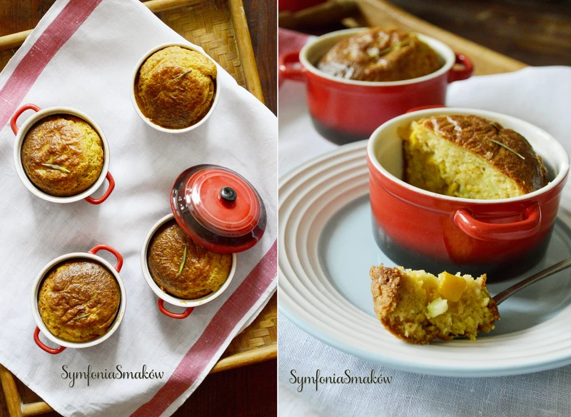 Jesienne, mini "ciastka" a'la suflet z dodatkiem parmezanu, dyni i czosnku.