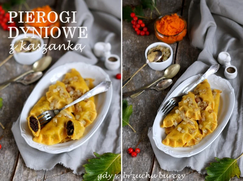 Pierogi dyniowe z kaszanką