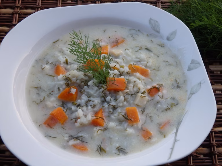 Zupa koperkowa z ryżem