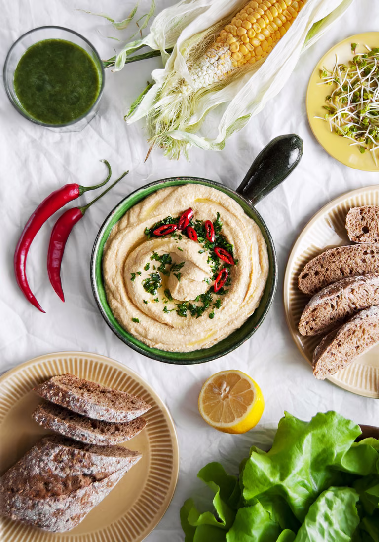 Hummus z kukurydzą