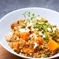 Kaszotto z dynią, indykiem i fetą