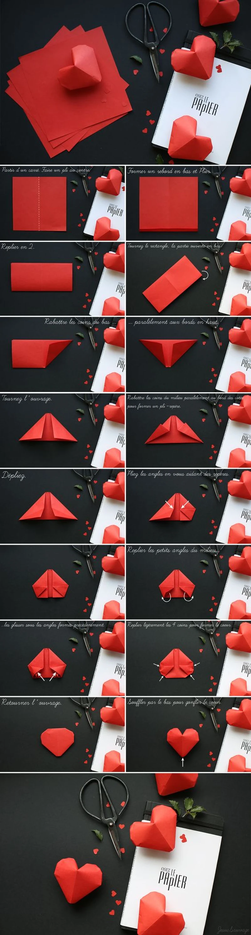 Serce z papieru DIY
