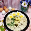 ZUPA SZCZAWIOWA Z POŁÓWKAMI ZIEMNIAKÓW