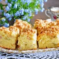 puszyste ciasto z rabarbarem i kokosową kruszonką