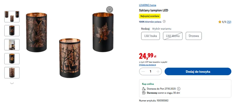 Zdjęcie Ten szklany lampion LED z Lidla za 25 zł to hit jesieni! Zero kabli, a ażurowe wzory robią magiczny efekt #1