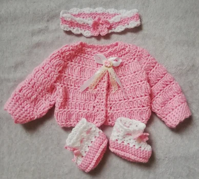 Komplet szydełkowy dla dziecka/lalki baby born