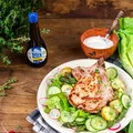 Aromatyczny schab z wiosennymi warzywami